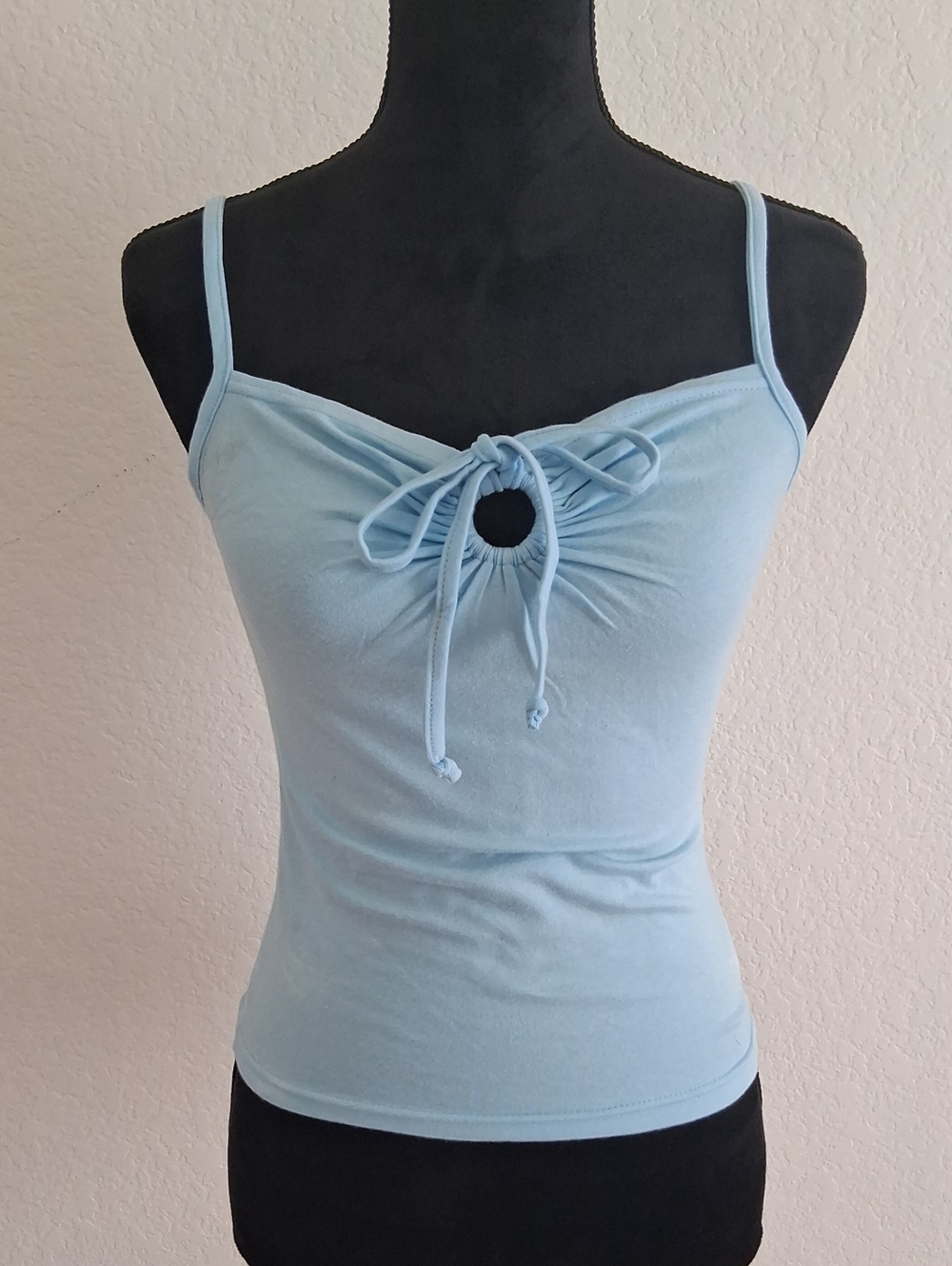 Mudd Light Blue Ruched Tie-Front Camisole